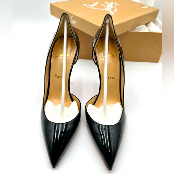 Authentic Christian Louboutin Iriza Patent Open-Side Red Sole Pump. Brand New - Picture 4 of 10
